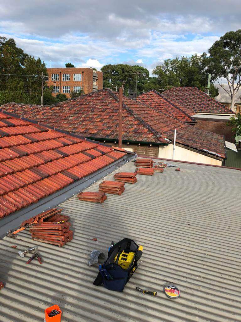 Roof repair work